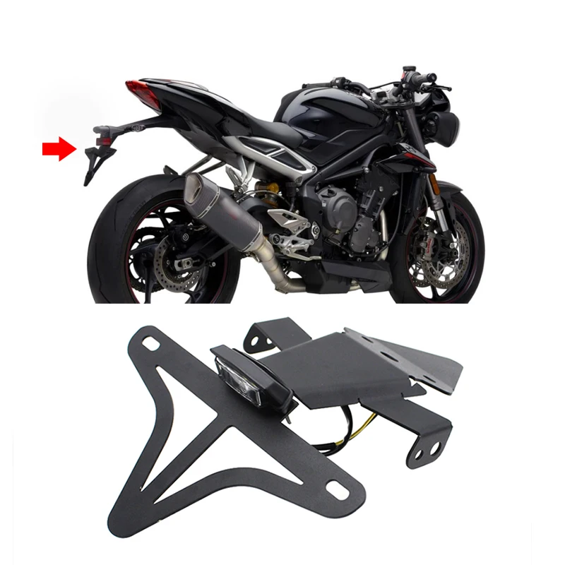 

Fit For Street Triple 765 RS 765RS 2020 2021 2022 2023 Motorcycle License Plate Holder Rear Tail Frame Fender Eliminator Bracket