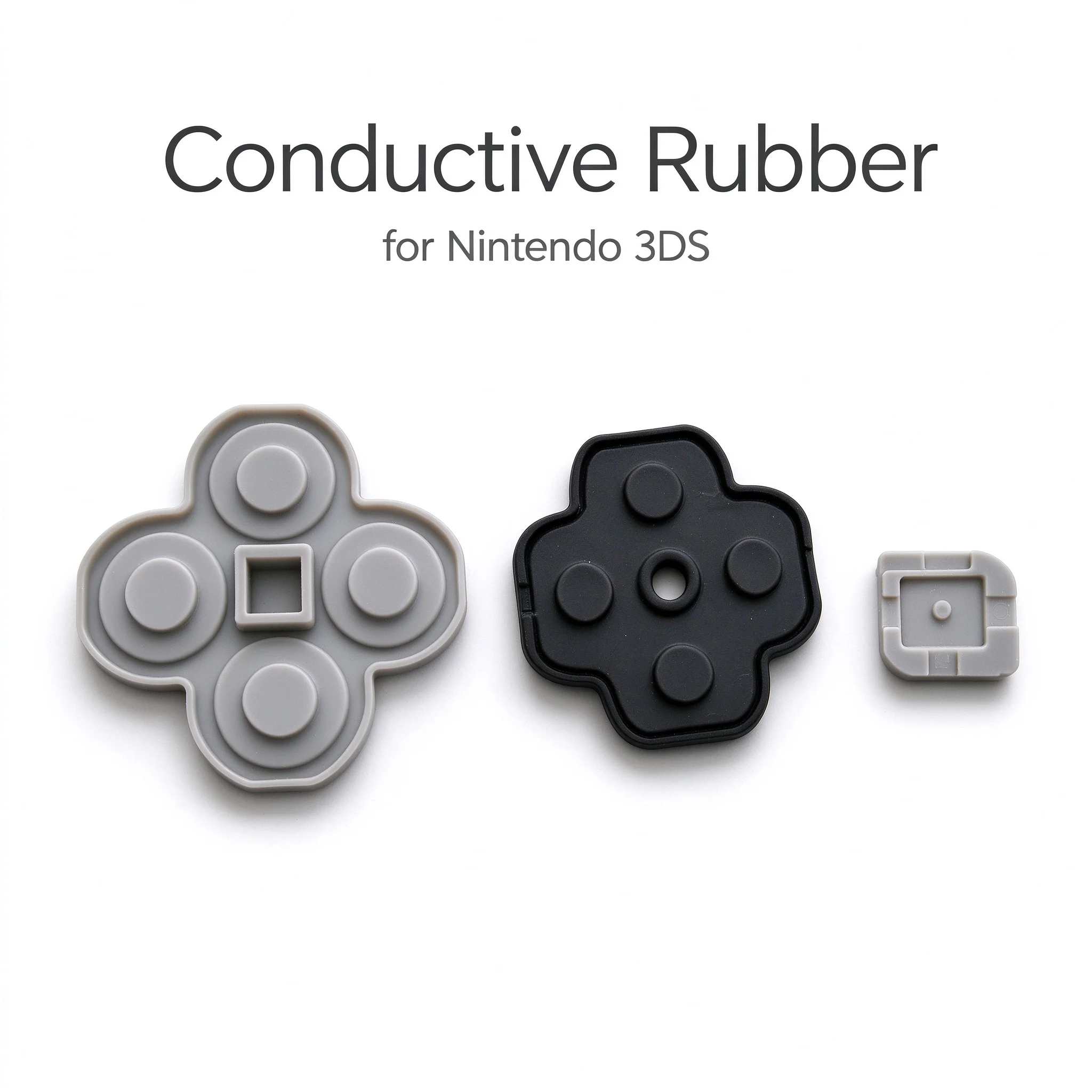 Conductive Rubber Button Pad Set Replacement for Nintendo 3DS - D-Pad ABXY Power Silicone Contact Repair Kit