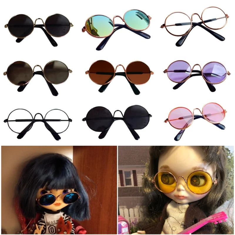 1pc Doll Toy Cool Sunglasses For  American Grils Glasses Pet Toy Photo Prop Pet Glasses Toy Doll Sunglasses