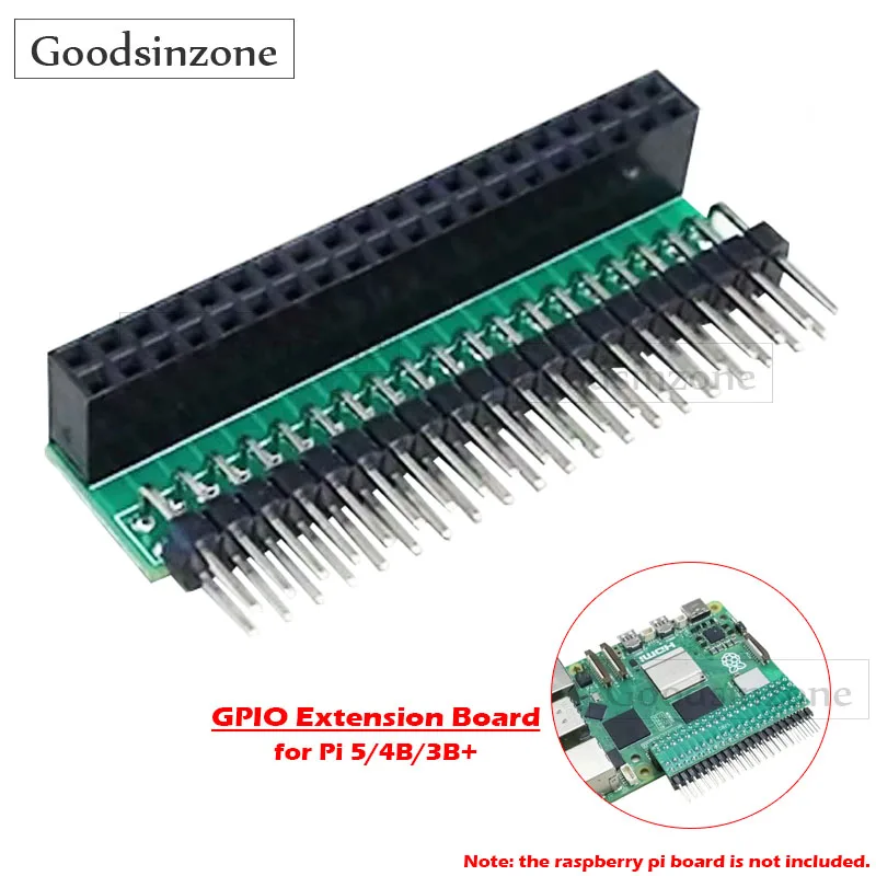 

Плата расширения Raspberry Pi GPIO — 40-контактный прямоугольный разъем для Pi 5/4B/3B+ (Plug & Play)