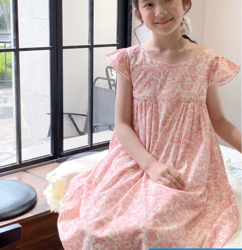 kids dress 26 summer brand design girls cute print short sleeve princess dresses