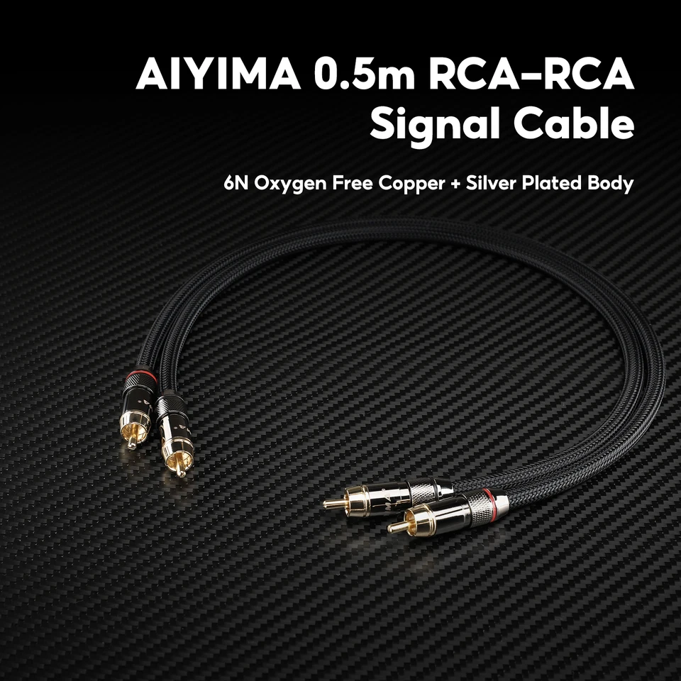 AIYIMA 1ペア 0.5m RCAケーブル 2RCA-2RCA オス-オス ステレオAUX