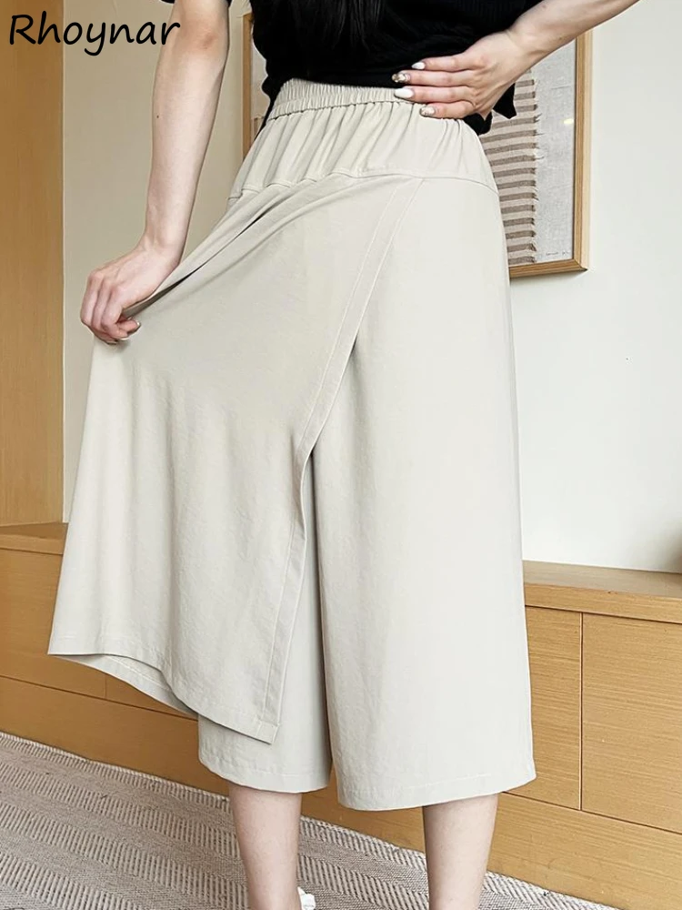 

Wide Leg Pants Women Summer Students Korean Style Solid Simple All-match Casual Baggy Thin Cozy Drape High Waist Fashion Popular