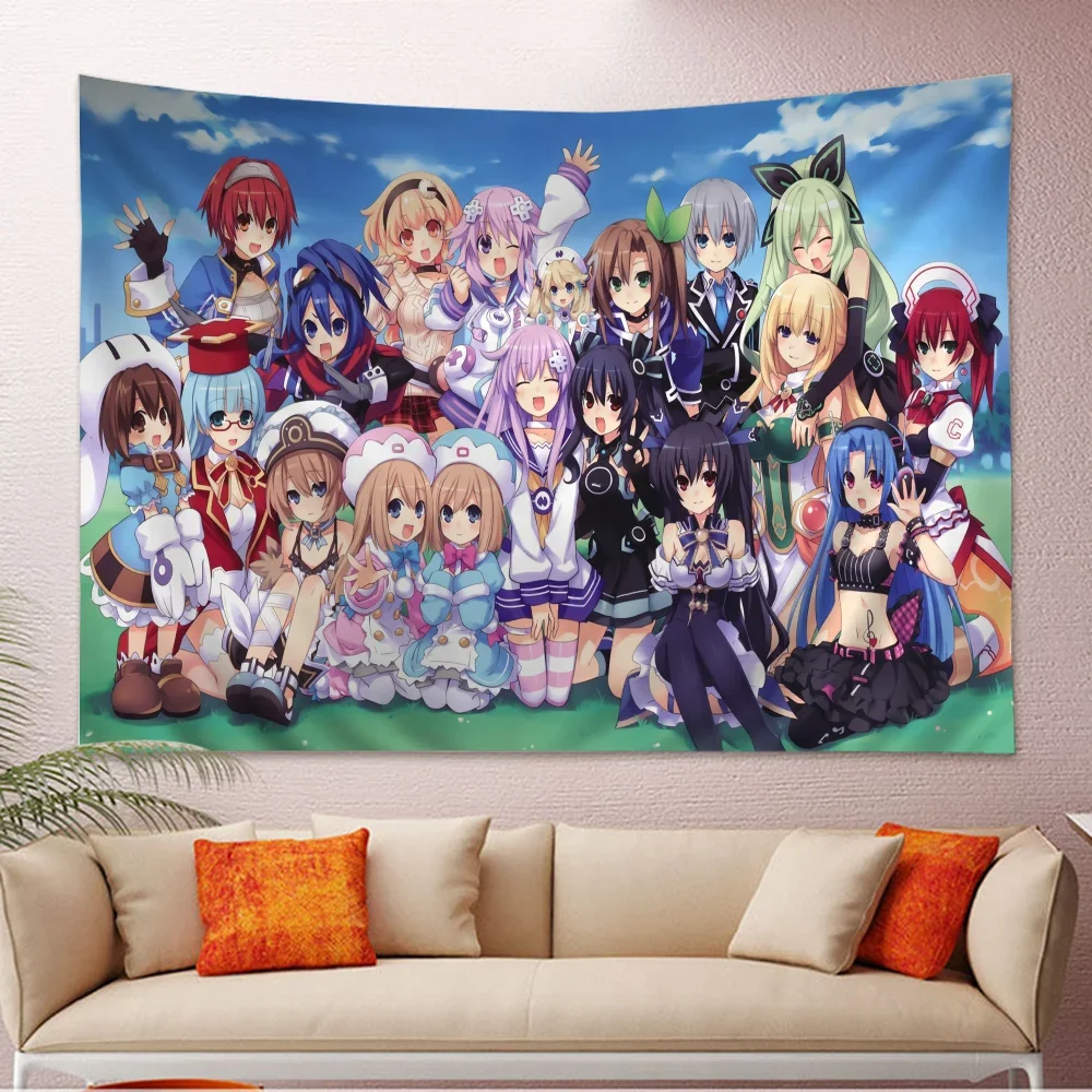 Anime Hyperdimension Neptunia Tapestry Floor Mat Non-Slip Laundry Room Mat Decor Balcony Child Living Room Household Carpets