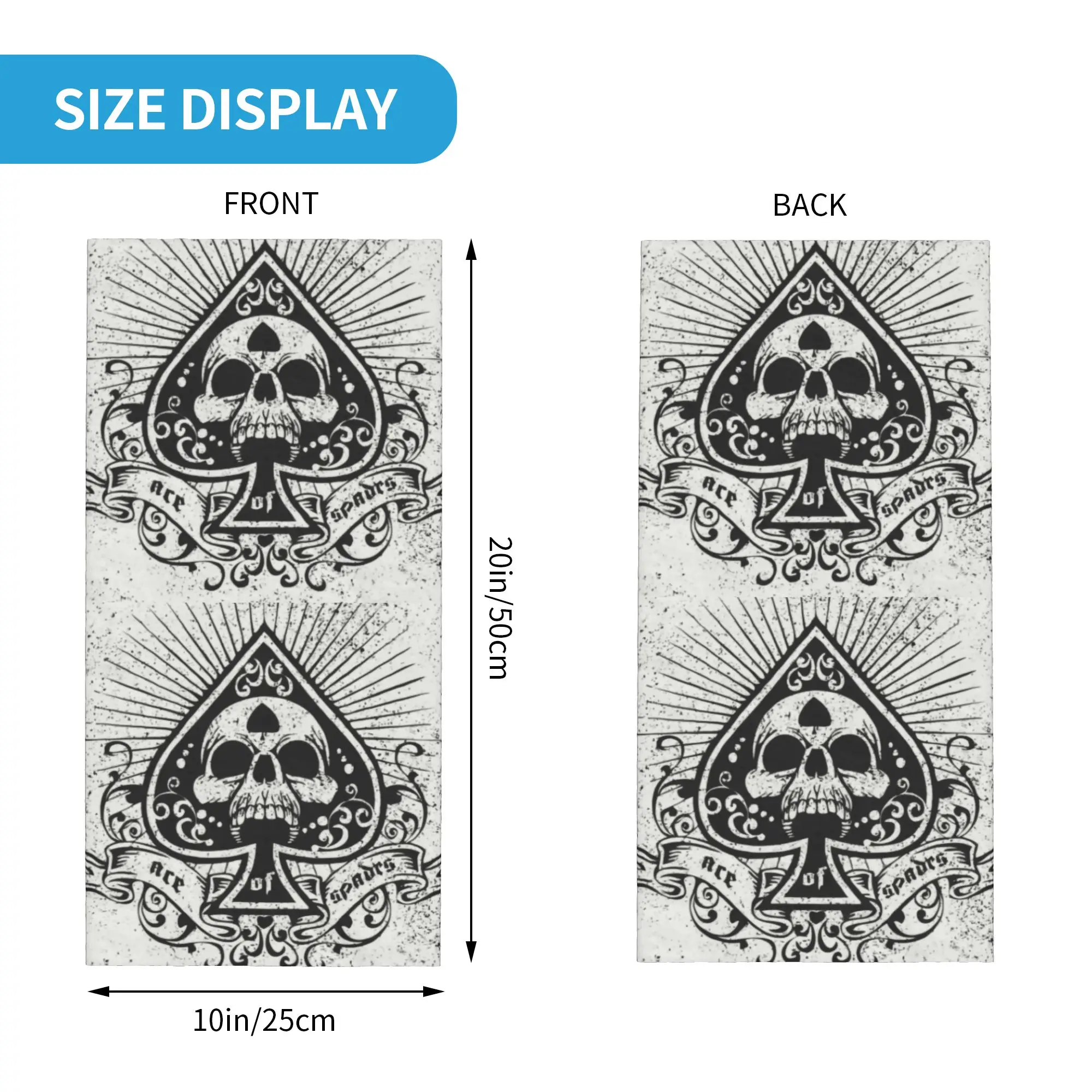 Custom Ace Of Spades Winter Headband Neck Warmer Women Men Ski Cycling Tube Scarf Poker Players Card Game Face Bandana Gaiter
