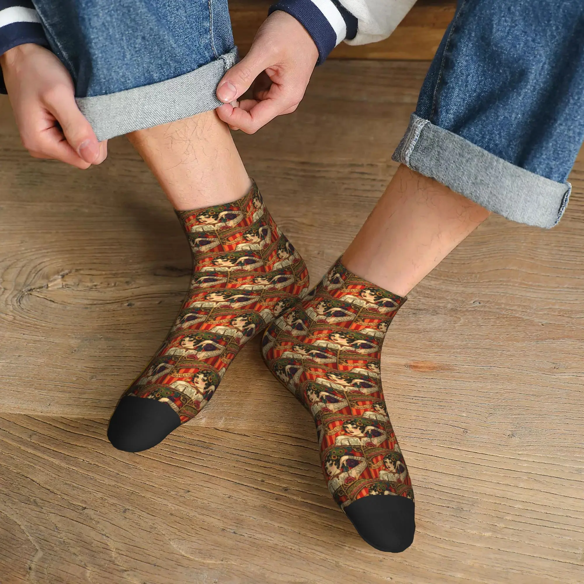 All Seasons CHAPEL TATTOO Vintage Body Advertising Art Socks Harajuku Sweat Absorbing Crew Socks Funny Stockings for Men Women
