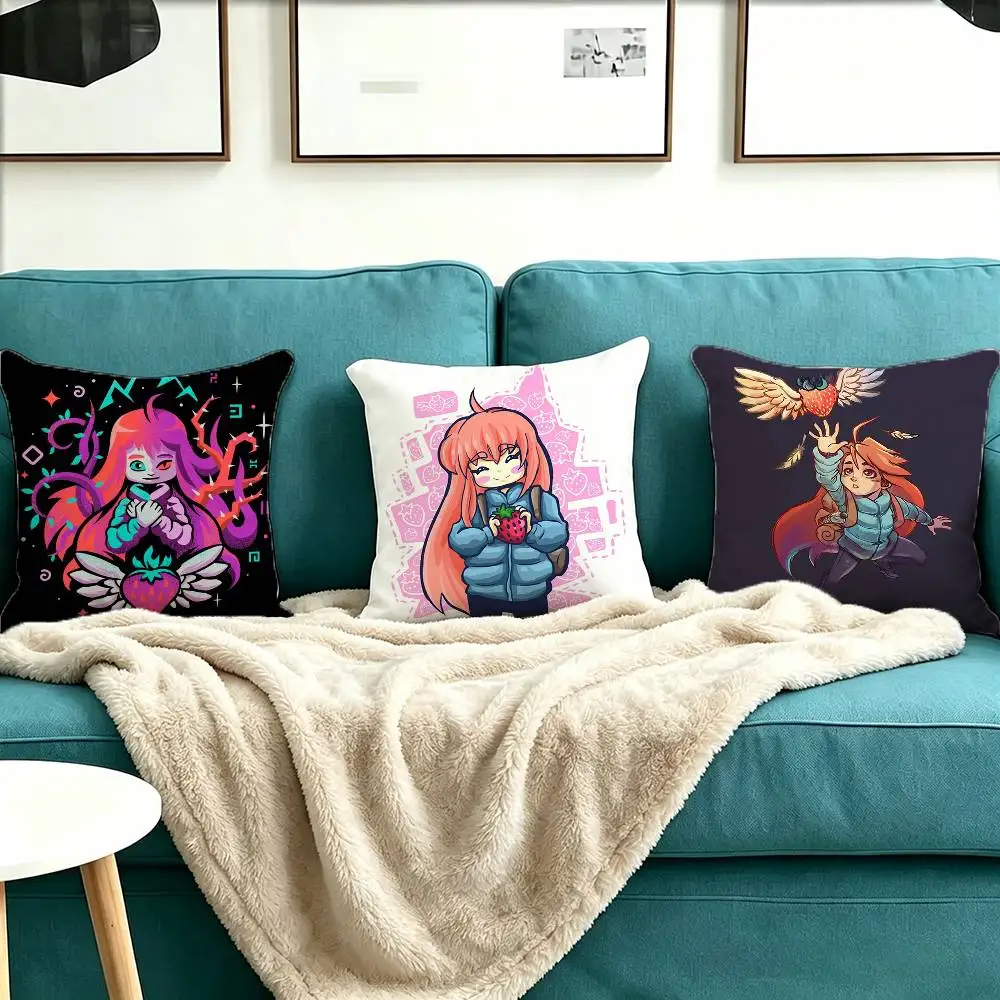 cute Badeline game Celeste Madeline Pillow Case Square Double-Sided Sofa Cushion Cover Bedroom Bedside Pillow