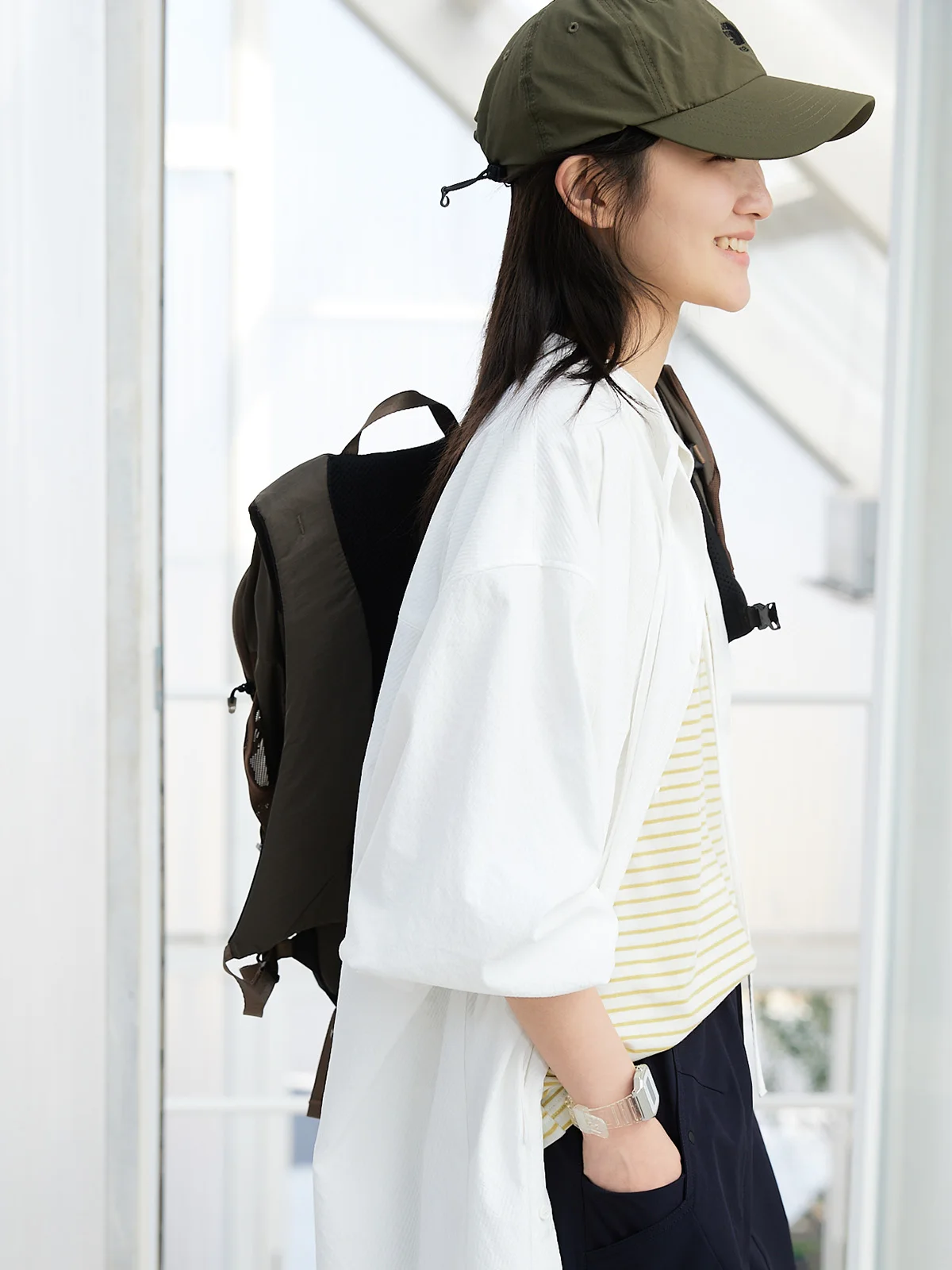 

Lightweight Loose Anti-Wrinkle Pure Color Striped Shirt Kent Paper Step Continuously Comfortable Fit Women's Casual Shirt