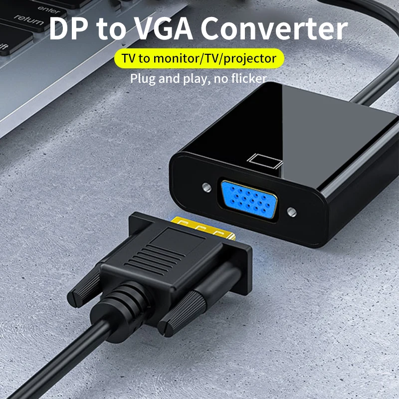 Dp do Vga Displayport konwerter kabel 1080p wysokiej jakości Adapter do Tv Laptop Projecto Displayport do kabel HD Vga