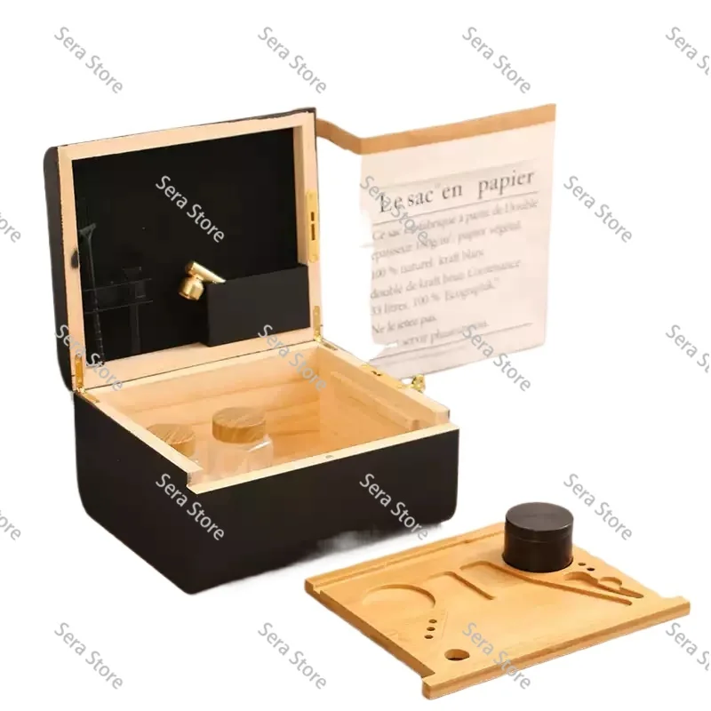 Portable Double Layer Removable Bamboo Wood Grinder Storage Box Multi-purpose Smoking Accessory  Household Herb Grinding