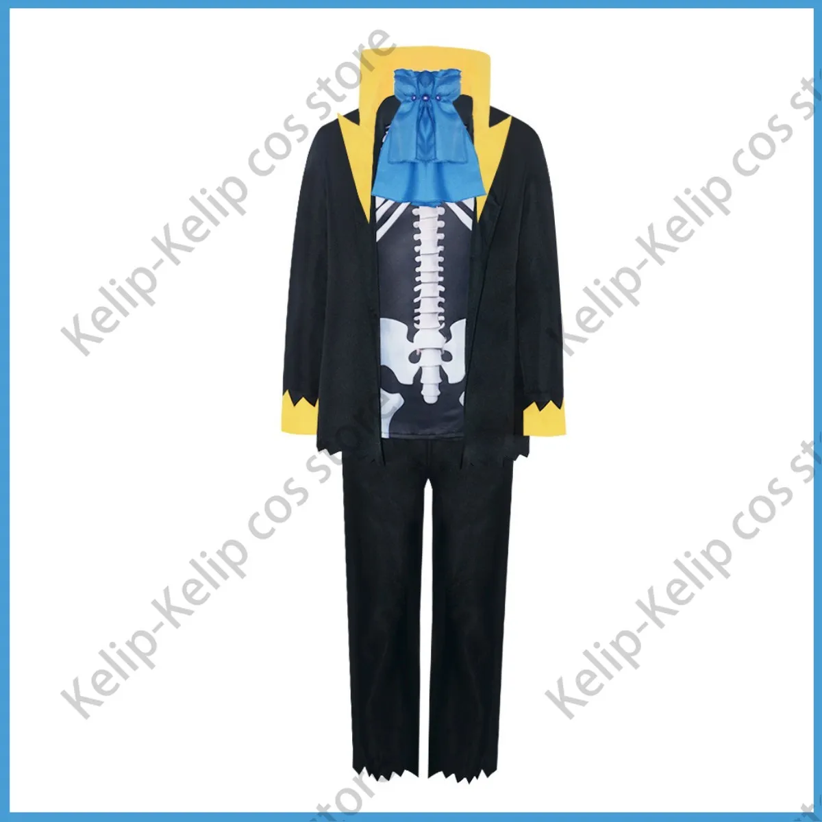 Anime Burukku Cosplay Costume Brook Revive-Revive Fruit Wig Skull Printing Uniform Coat Man Halloween Masquerade Ball Suit