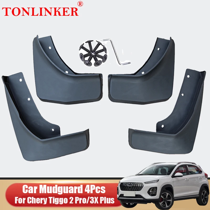 

TONLINKER Car Mudguard For Chery Tiggo 2 Pro/3X Plus 2020-2022 Mud Flaps Mudguards Splash Guards Fender Mudflaps 4Pcs Accessorie