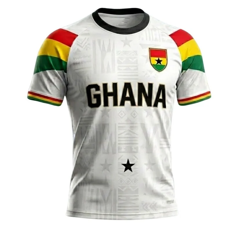 2026 Ghana National Design Football Jersey, Fan Friendly Quick Drying Casual Sports Men's T-shirt