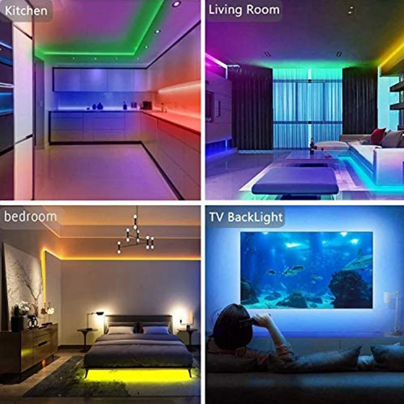 LED Lights With Color Changing Music Sync RGB Lights 44 Infrared Remote Control LED Lights For Home Party 1M