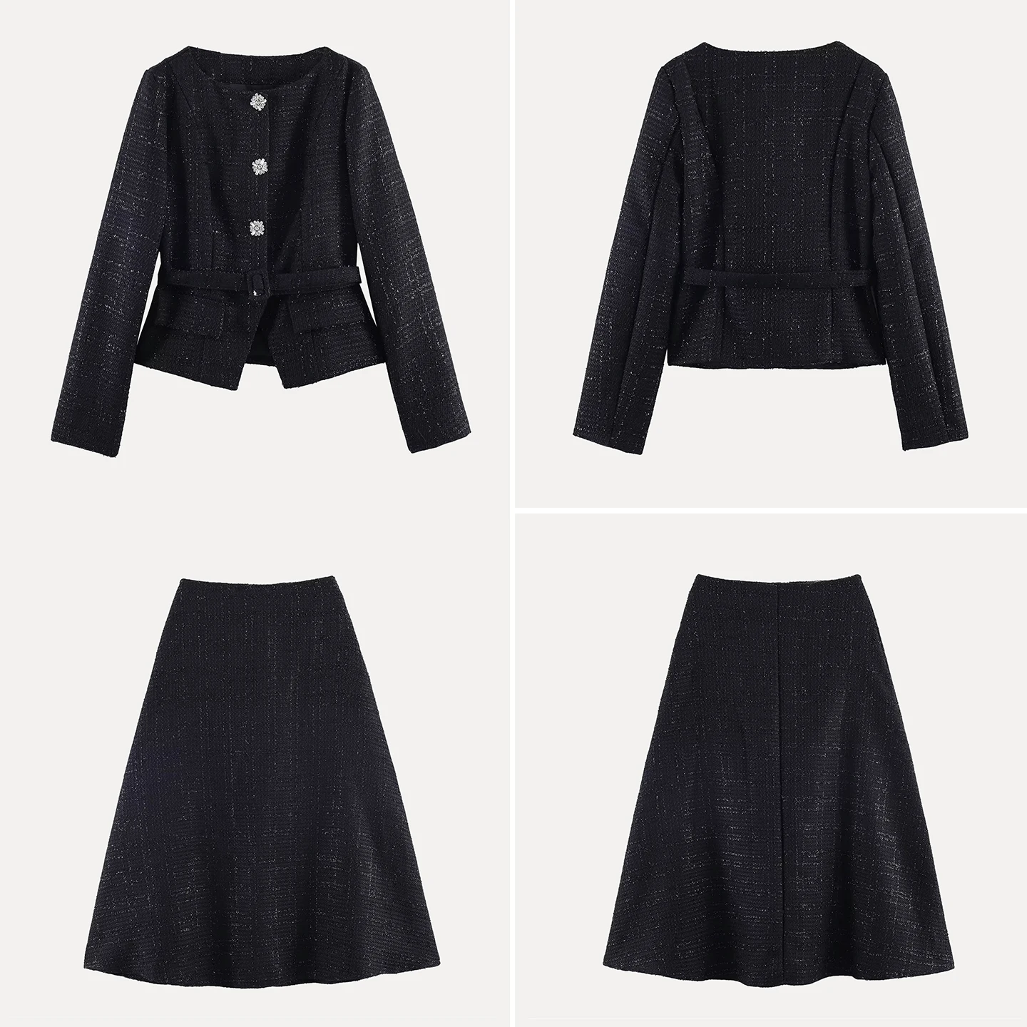 

Fashionable Spring 2026 Women's Long Sleeve Set Dress Elegant Personality Millionaire Style Heavy Embroidery Small Fragrance ...