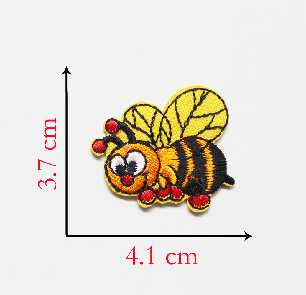 10Pcs/lot Cartoon Honey Patch For Kids Clothes Coat Iron On Embroidery Bee Stickers DIY Children Garments Animal Appliques Badge