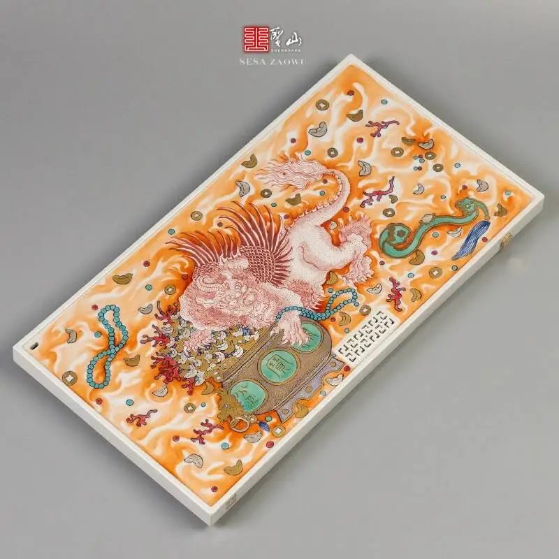 Holy Alum Red Underglaze Color Pixiu Cornucopia Ceramic Tray Jingdezhen Handmade Tea Set Dry And Wet Bubble Table