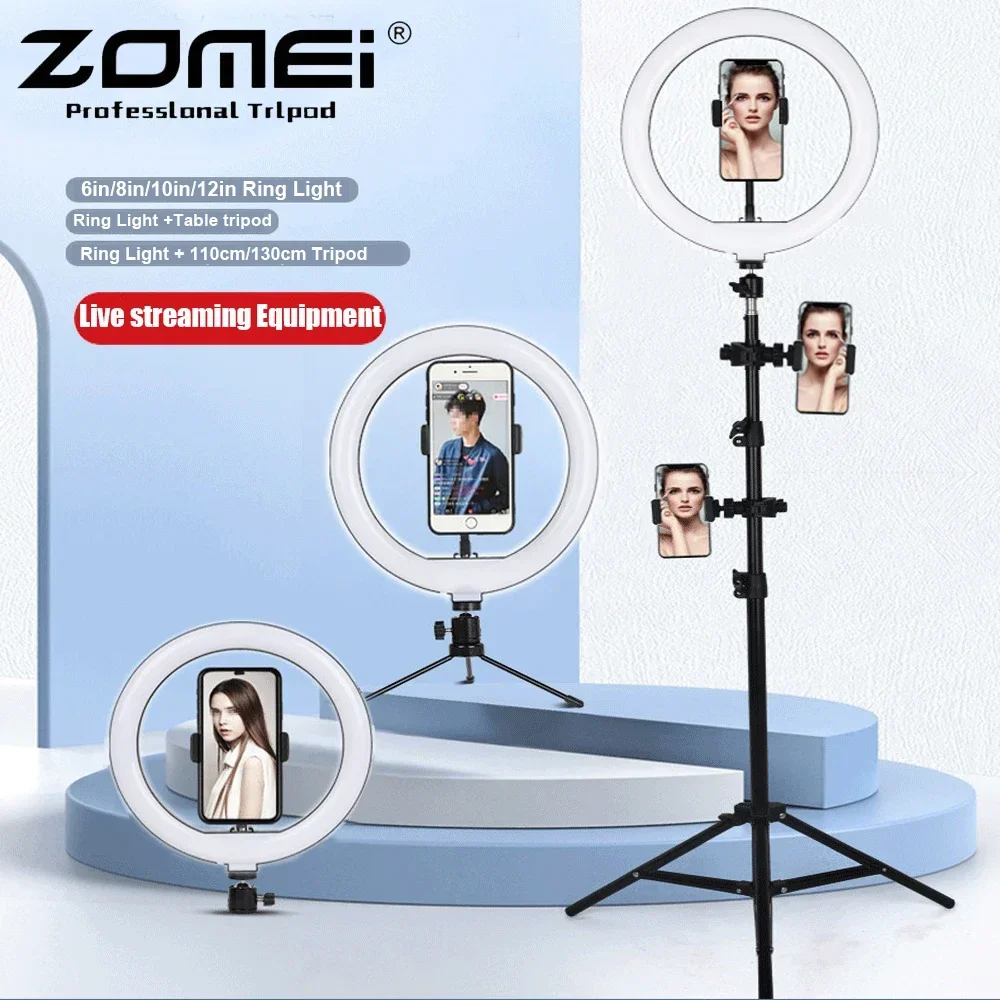 

ZOMEI Photo Ringlight Led Selfie Ring Light Portable Selfie Stick Tripod RGB Lamp Photography Lighting with Stand Holder Youtube