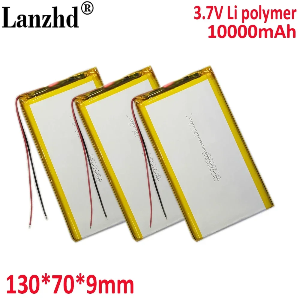 3.7V lithium battery 8870130 8873129 9070130 1070130 For LED table lamp mobile power tablet bank  DIY battery 10000mAh