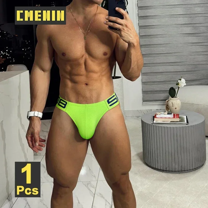 CMENIN Cotton Sexy Men\'s Panties Sports Fitness Breathable Male Underpants Sissy Slips Bikini Man Briefs High Cut Men Underwear