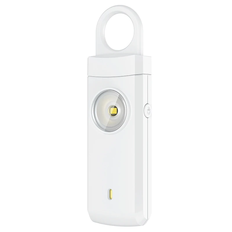 Easily Portable Personal Security Tool Rechargeable Alarm on a Keychain With High Decibel Output & SOS Feature