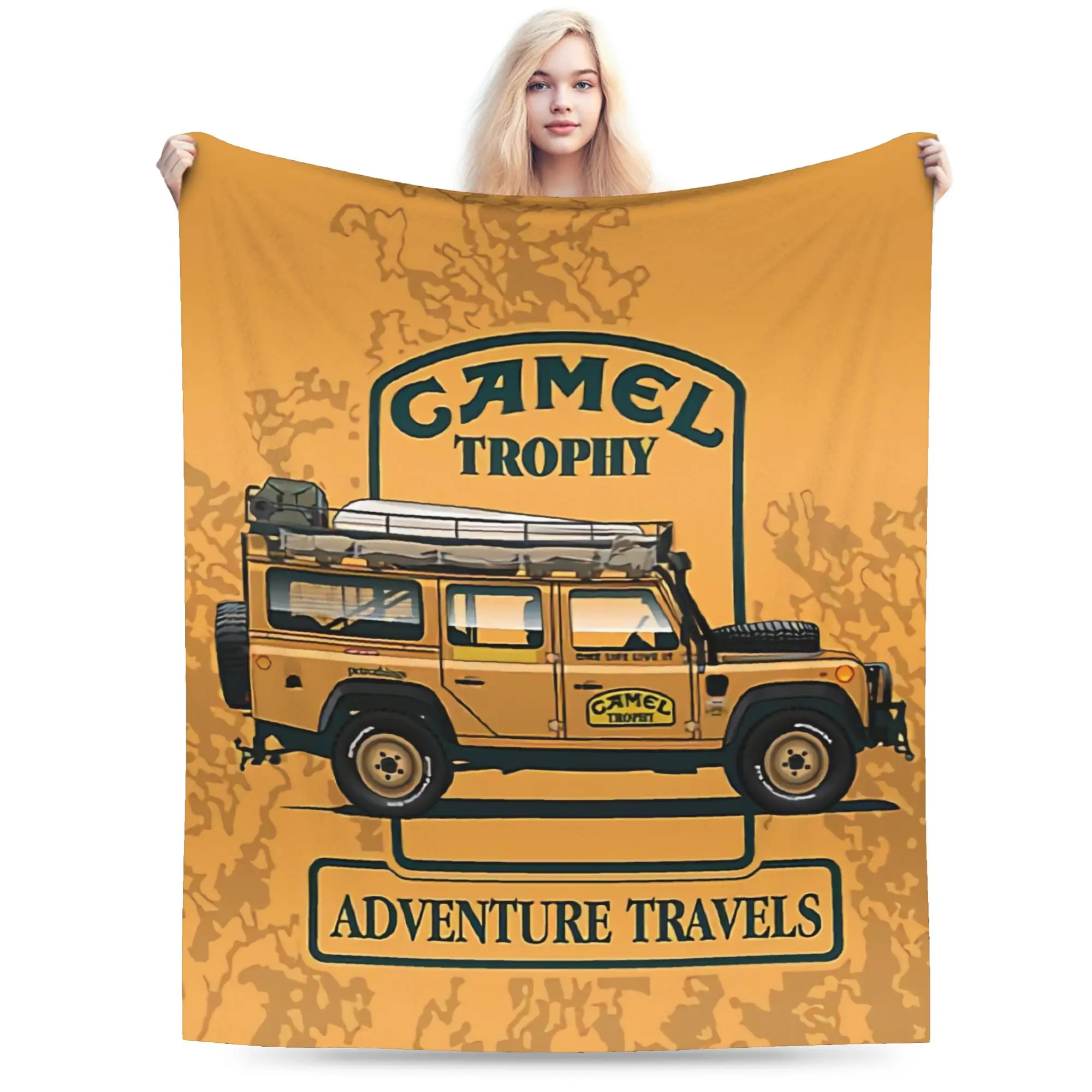 Custom Ultra-Soft Fleece Camel Trophy Defender 110 Throw Blanket Warm Flannel  Blankets for Bedding Office Couch Bedspreads