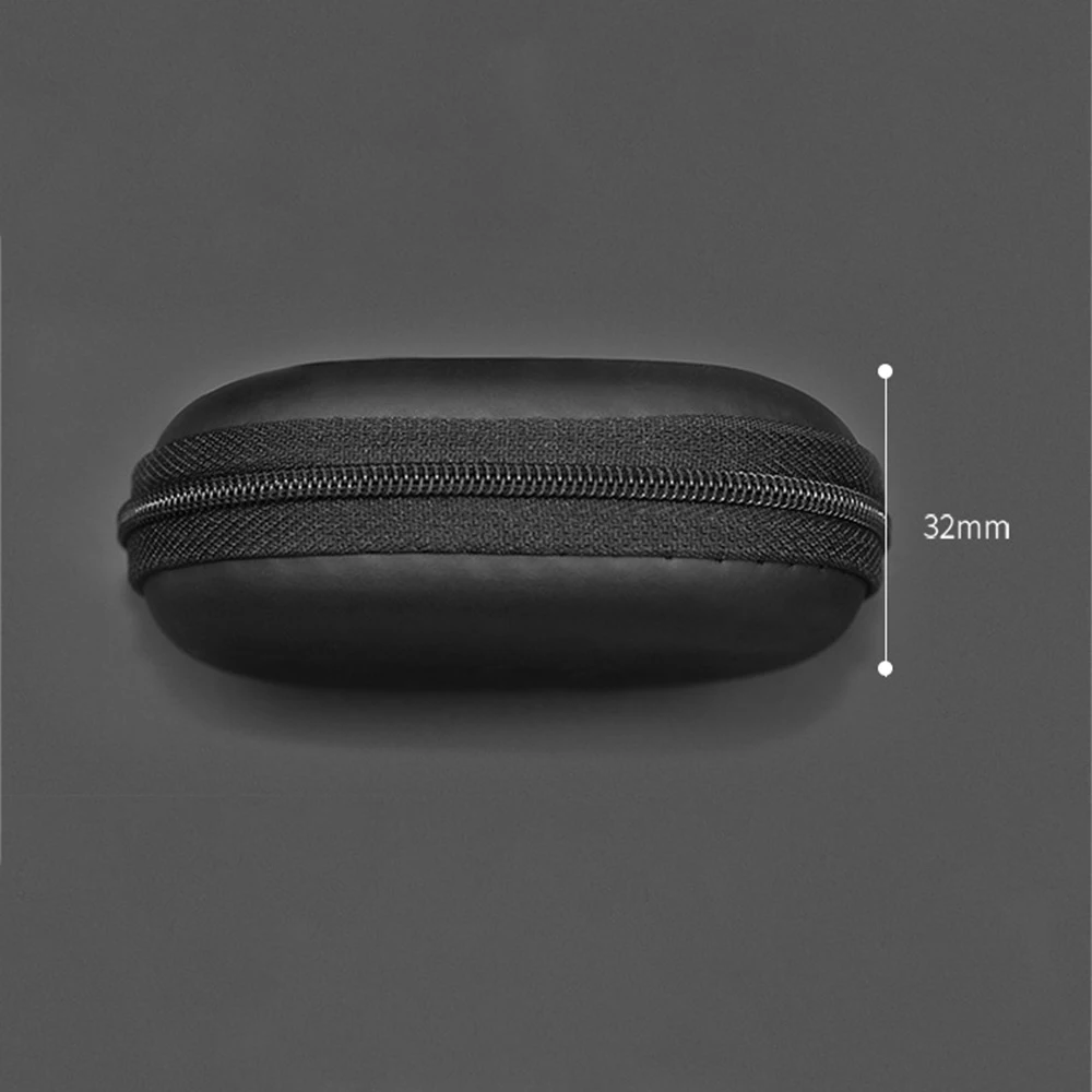 KZ Oval Earphone Storage Bag Headphones PU Zipper Storage Box Black Portable Hold Box For Earphone Headphone Accessories