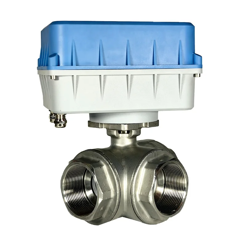 200N Electric 3-way Water Flow Control Valve Intelligent Electric Actuator M-bus/RS485