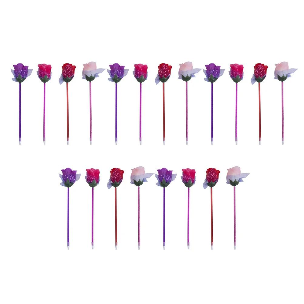 

20 шт. шариковая ручка в форме розы, стильная ручка для подписи, гладкие канцелярские принадлежности для письма, школьные и офисные канцелярские принадлежности