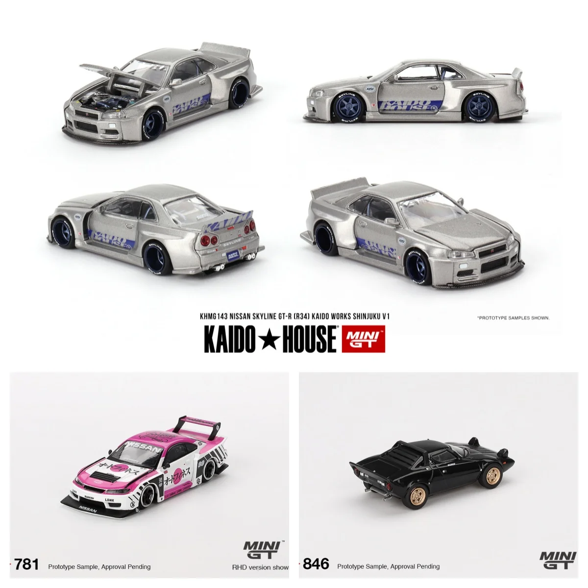 

Kaido House + MINIGT Nissan Skyline GT-R (R34) Kaido Works SHINJUKU V1 KHMG143 Car Model Ornaments Adult Collection Pieces