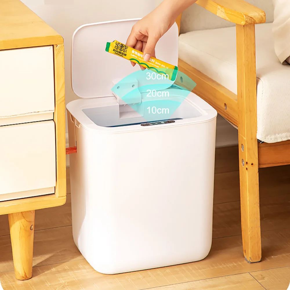 Bathroom Automatic Trash Can,Touchless Motion Sensor Can with Lid Smart Electric Narrow for Living Room Bedroom Office Kitchen