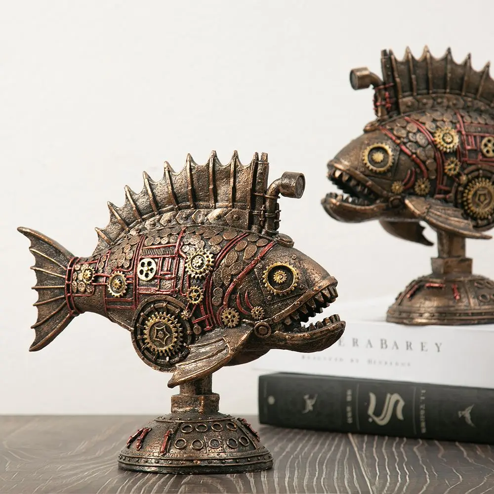 Retro Steampunk Mechanical Animal Ornaments Resin Crafts Home Window Wine Cabinet Decoration