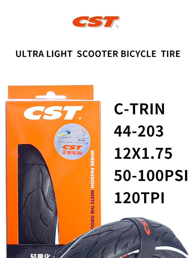 CST Fahrradreifen 12x1,75 C-TR1N 12 Zoll 203 Kinder-Laufrad-Faltreifen mit Schlauch 120TPI Ultraleichter Rennradreifen – Detail 1