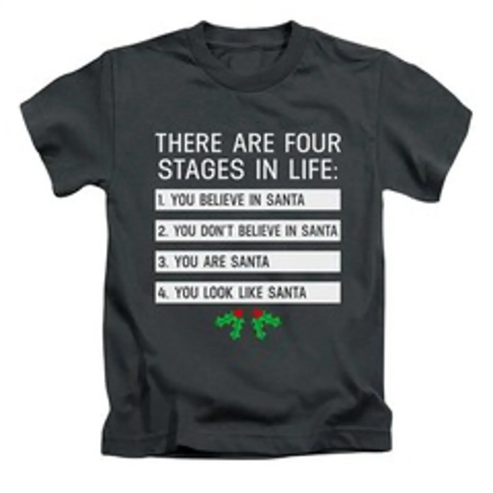 T Shirt There Are Four Stages In Life Erwachsene Weihnachten Fun Xmas lustig Top vintage Washed Top For Everyday Wear