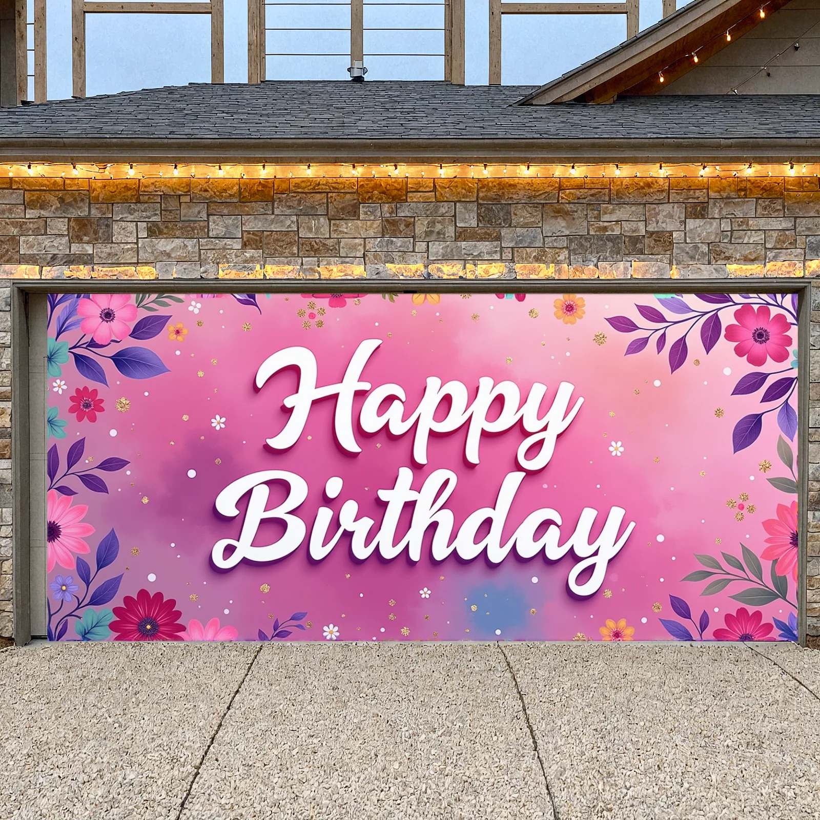 exibicao-floral-de-aniversario-cores-vivas-cenario-de-festa-de-flores-banner-de-evento-de-aniversario-design-decorativo-banner-para-festa-de-amigos