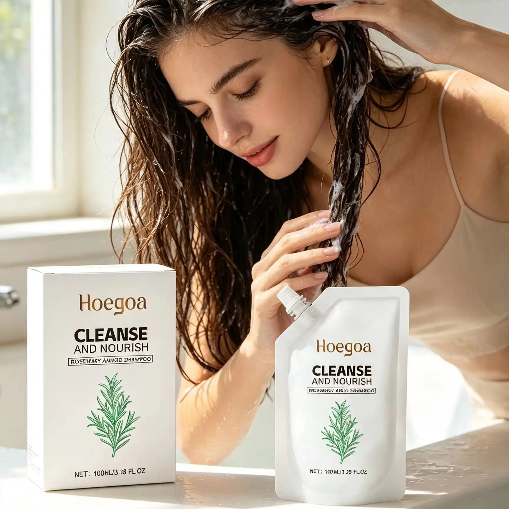 Hoegoa Rosemary Amino Acid Shampoo for Hair Growth and Hair Loss Prevention Oil Control Scalp Cleaning Hair Thickening Shampoo
