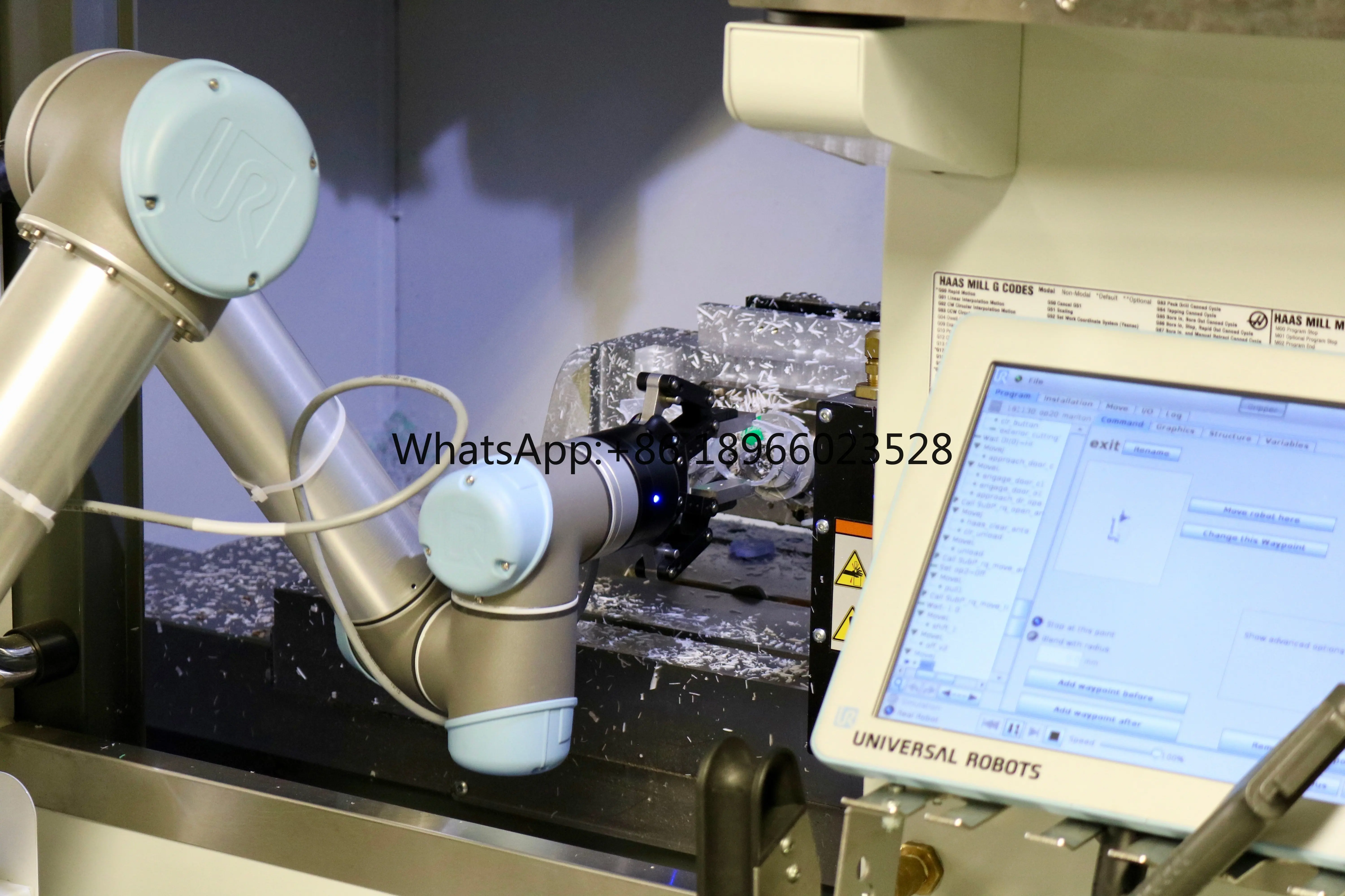 Universal Robot UR10 Collaborative Robot Cobot With SMC MHM Magnetic Robotic Gripper For Assembly Machine Tending