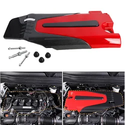 Fit For Honda Civic 2016 2017 2018 2019 2020 2021 Car Engine Cover Bonnet Hood Dust Cover ABS Red Carbon Fiber Style Soundproof
