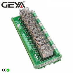 GEYA NG2R Din Rail 12 Group Relay Module Replaceable Relay Board 12VDC 24VDC SPDT RELAY