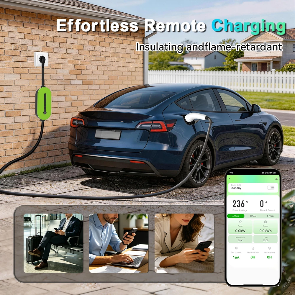 IPENGEN 3,5KW EV-Ladegerät Tragbar Typ2 16A 1-Phasig GB/T / Typ1 EVSE Ladebox für Elektrofahrzeuge mit Einstellbarem Strom – Detail 10