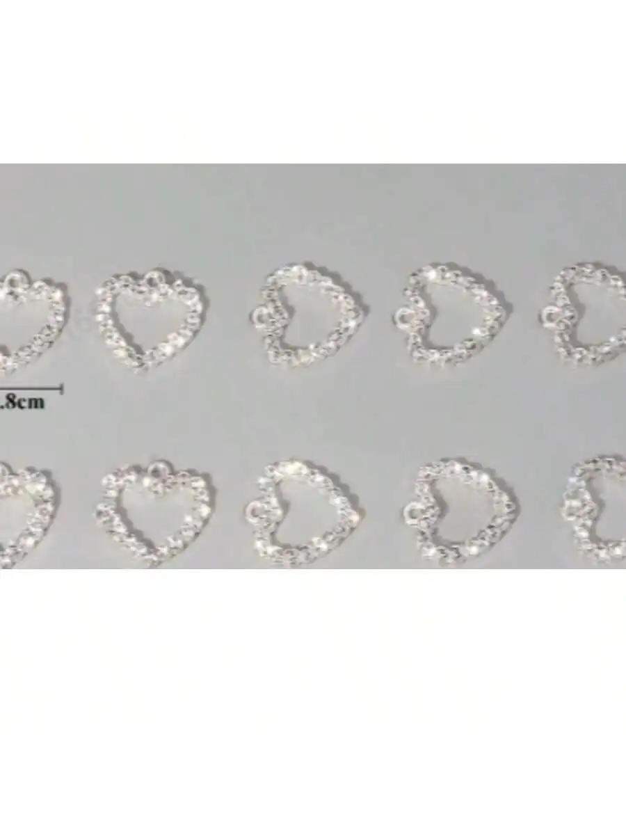 10pcs DIY Full Diamond Peach Heart Pendant Accessories