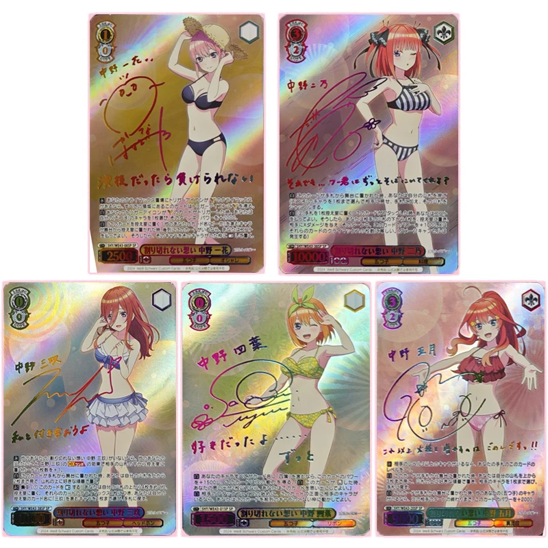 The Quintessential Quintuplets DIY 5PCS/SET DIY 5PCS/SET Ichika Nakano Nino Nakano Sanjiu Holiday Gifts Anime Collectible Cards