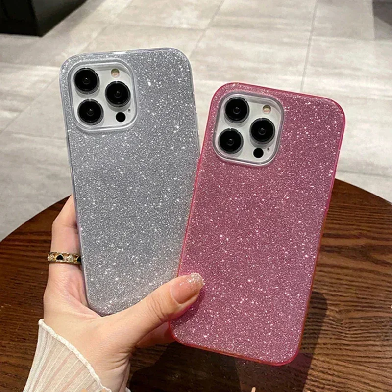 Luxury Bling Glitter Phone Case For iPhone 15 14 13 12 11 Pro Max   Fashion Shockproof Case Cover Coque Funda