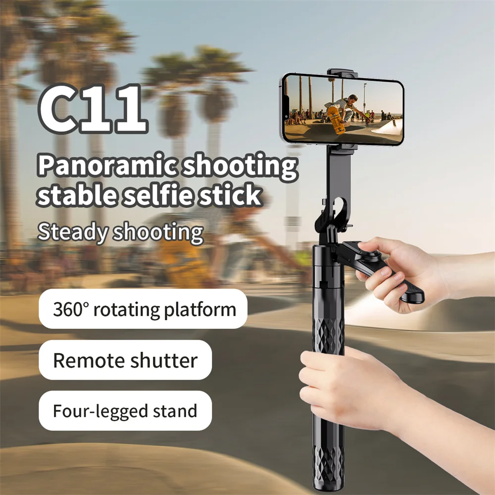 Tripé de bastão de selfie de 1,85 m para iPhone 16 15 14 13 Pro Max Android Phone com suporte panorâmico de cabeça esférica com controle remoto