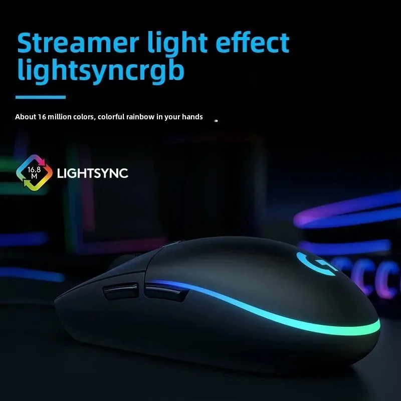 LOGITECH G102/G203 LIGHTSYNC - 8000 DPI, 1000Hz Polling Rate, Lightsync RGB Lighting For Fps LOL