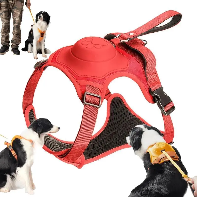 

Dog Harness Vest with Retractable Leash All in One Breathable Adjustable Pet Harness Vest Outdoor Anti Burst Impact Function