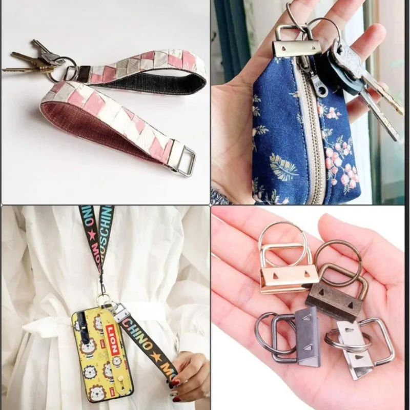 10PCS Lanyard Keychain Hardware Set Swivel Snap Hooks Colorful Key Fob, Keychain Fob Hardware for Wristlets Keychain Making