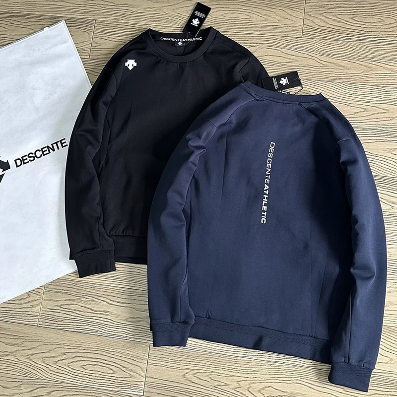Casual Simple Sports Men's Sweater Round Neck Long Sleeve Sweater 2026 Autumn Fashion New Style DESCENTE