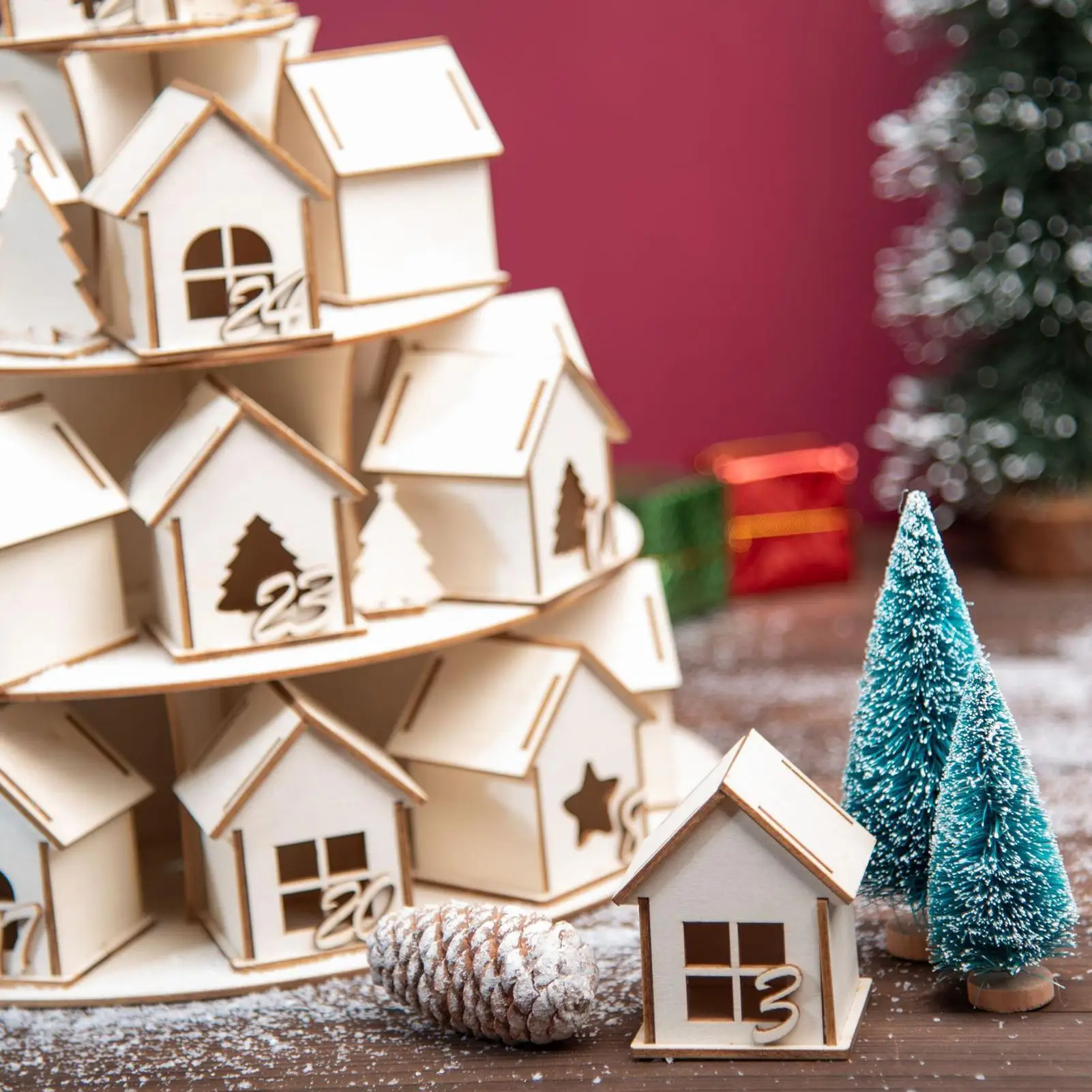 

Обратный отсчет до Рождественского дома Праздничный декор для вечеринки Рождественский дом с номерами обратного отсчета для детей Семья Девушки Женщины Мужчины Друзья