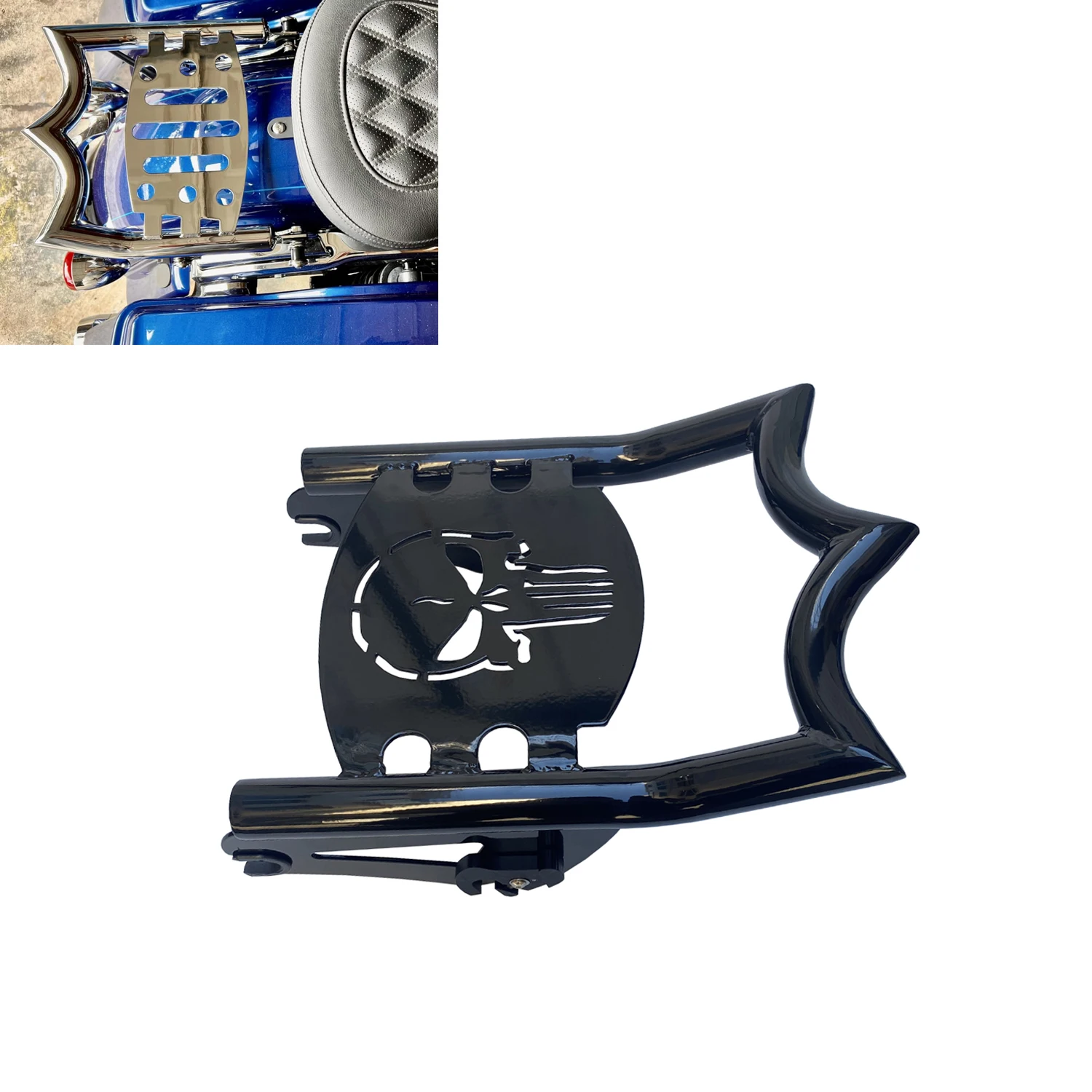 Detachables Luggage Rack Mount For Harley Touring Street Glide Road King Road Glide Electra Glide 2009-Later